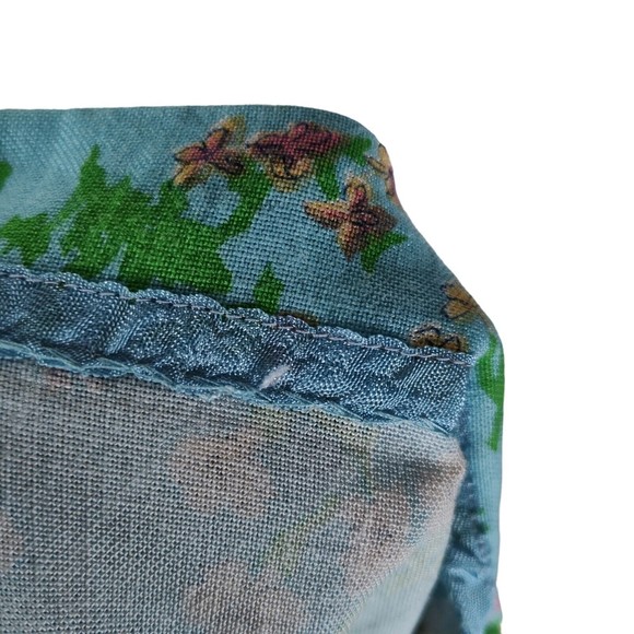 Vintage 60s Blue Dress Size S/M Flower Power Sheath Matching Sheer Jacket - Picture 14 of 16